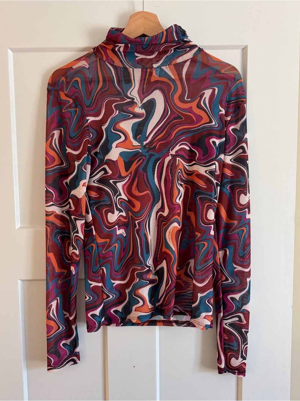 Psychadelic Long Sleeve Mesh Top
